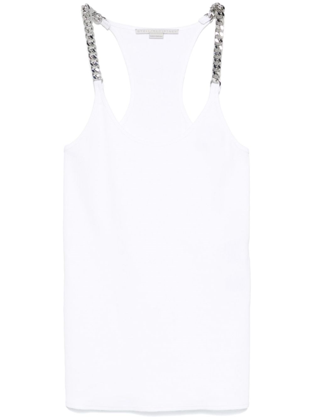 Stella Mccartney Stella Mc Cartney White Tank Top With Chain Straps In White