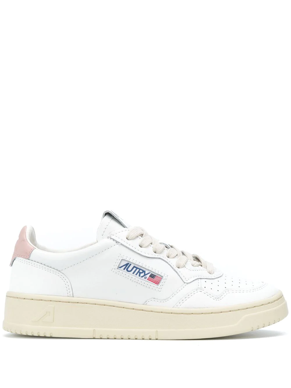 Autry Medalist Low-top Bicolor Leather Sneakers In White
