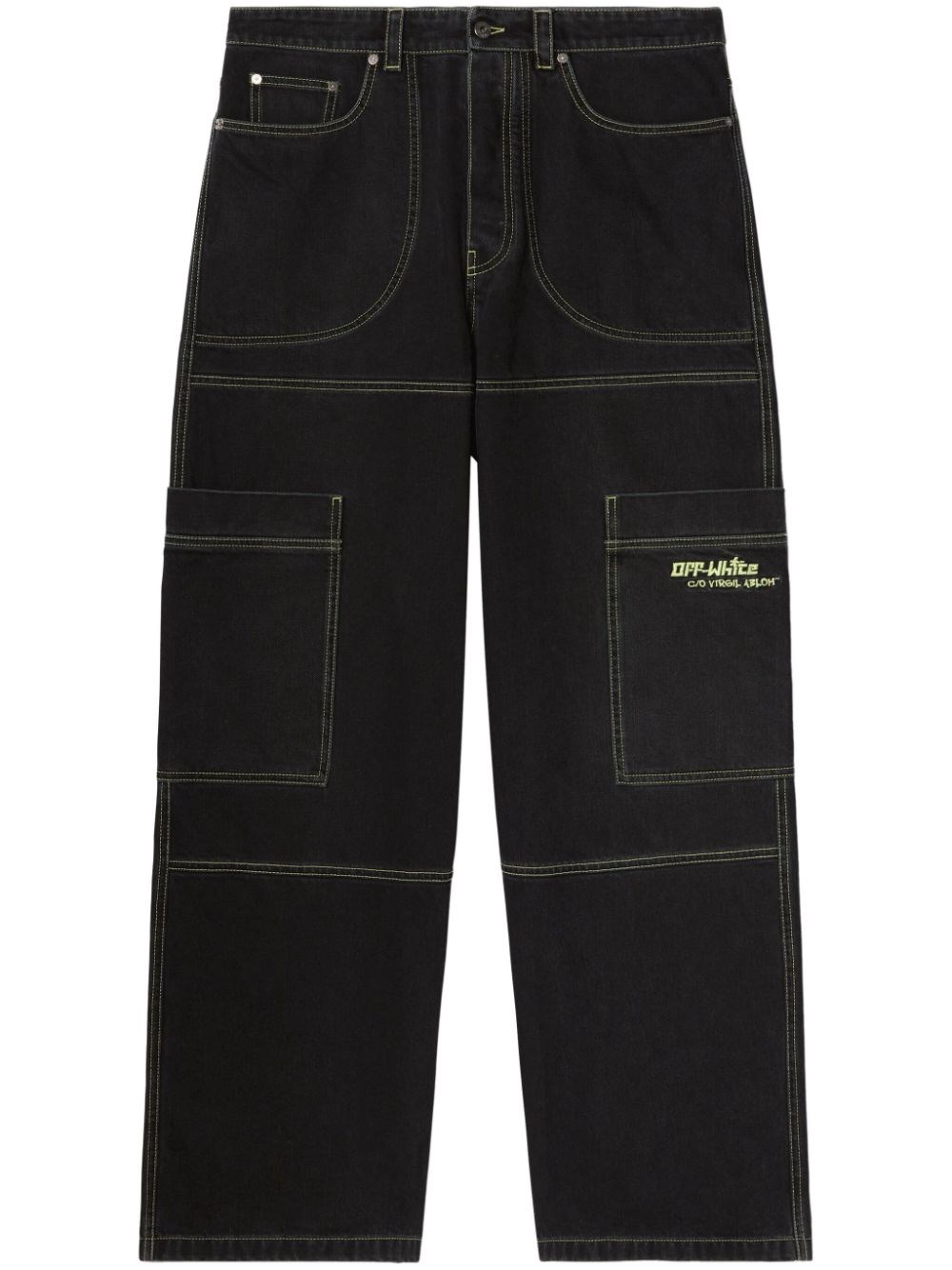 Shop Off-white Irregular Cargo Jeans In Black