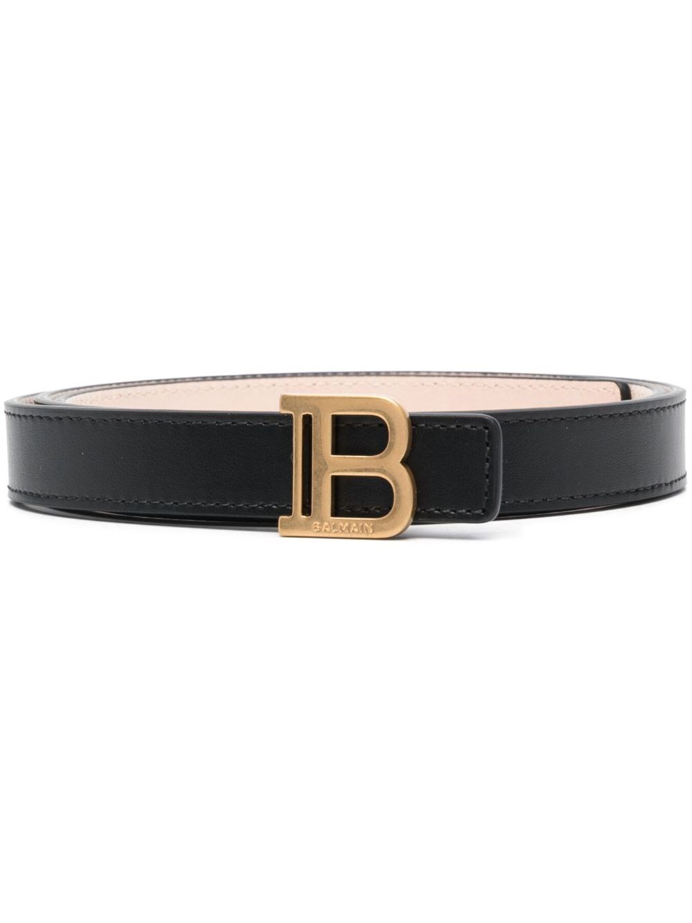 Shop Balmain Belt With Buckle In Black