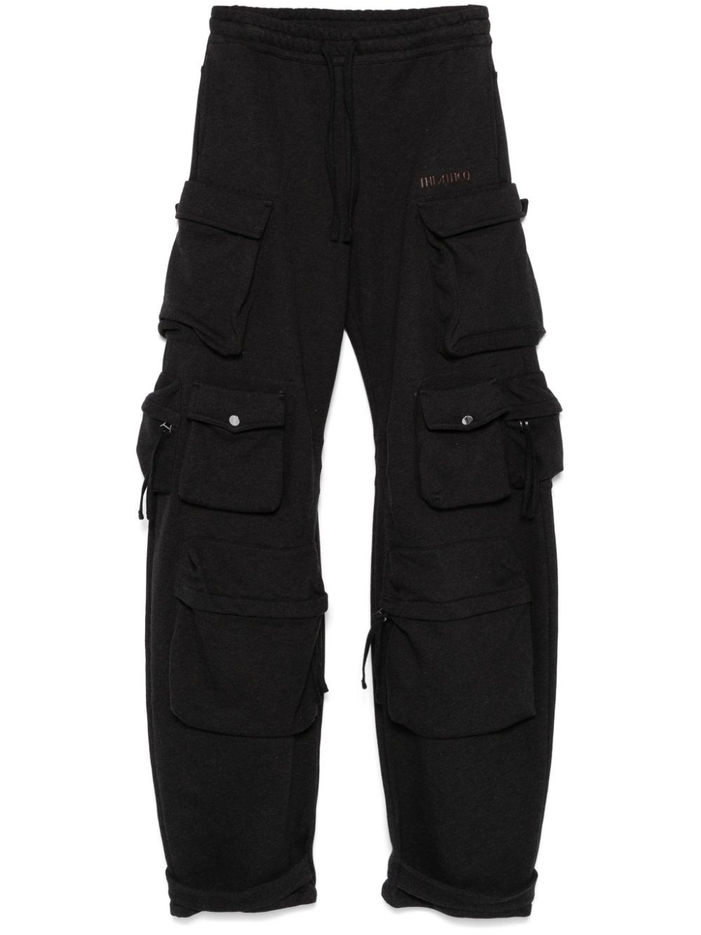Attico Fern Low-rise Cargo Pants In Black