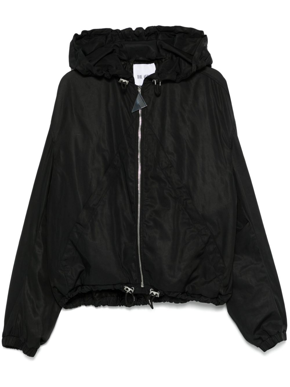 Attico Hooded Bomber Jacket In Black