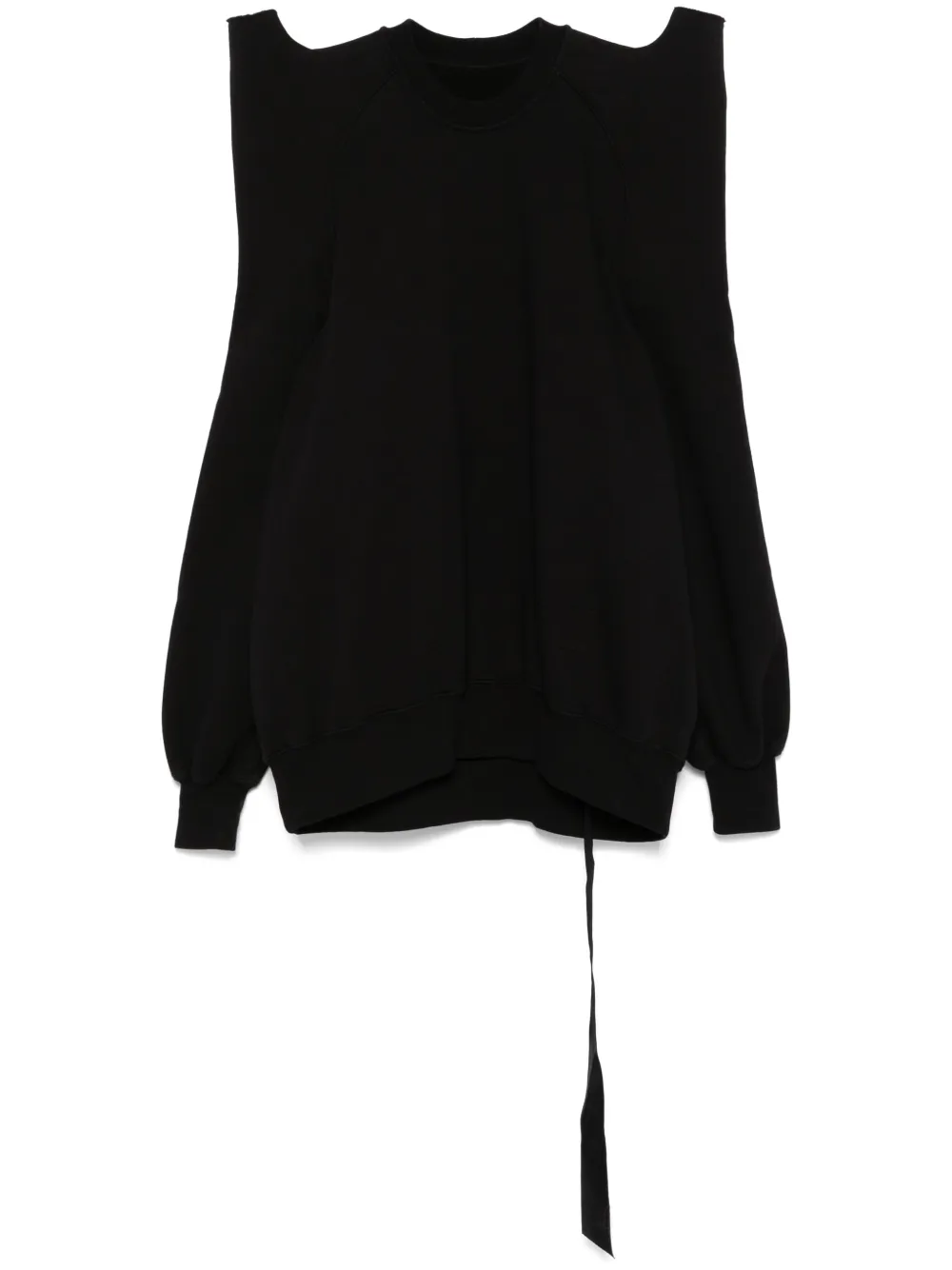 Rick Owens Drkshdw Structured-shoulders Cotton Sweatshirt In Black