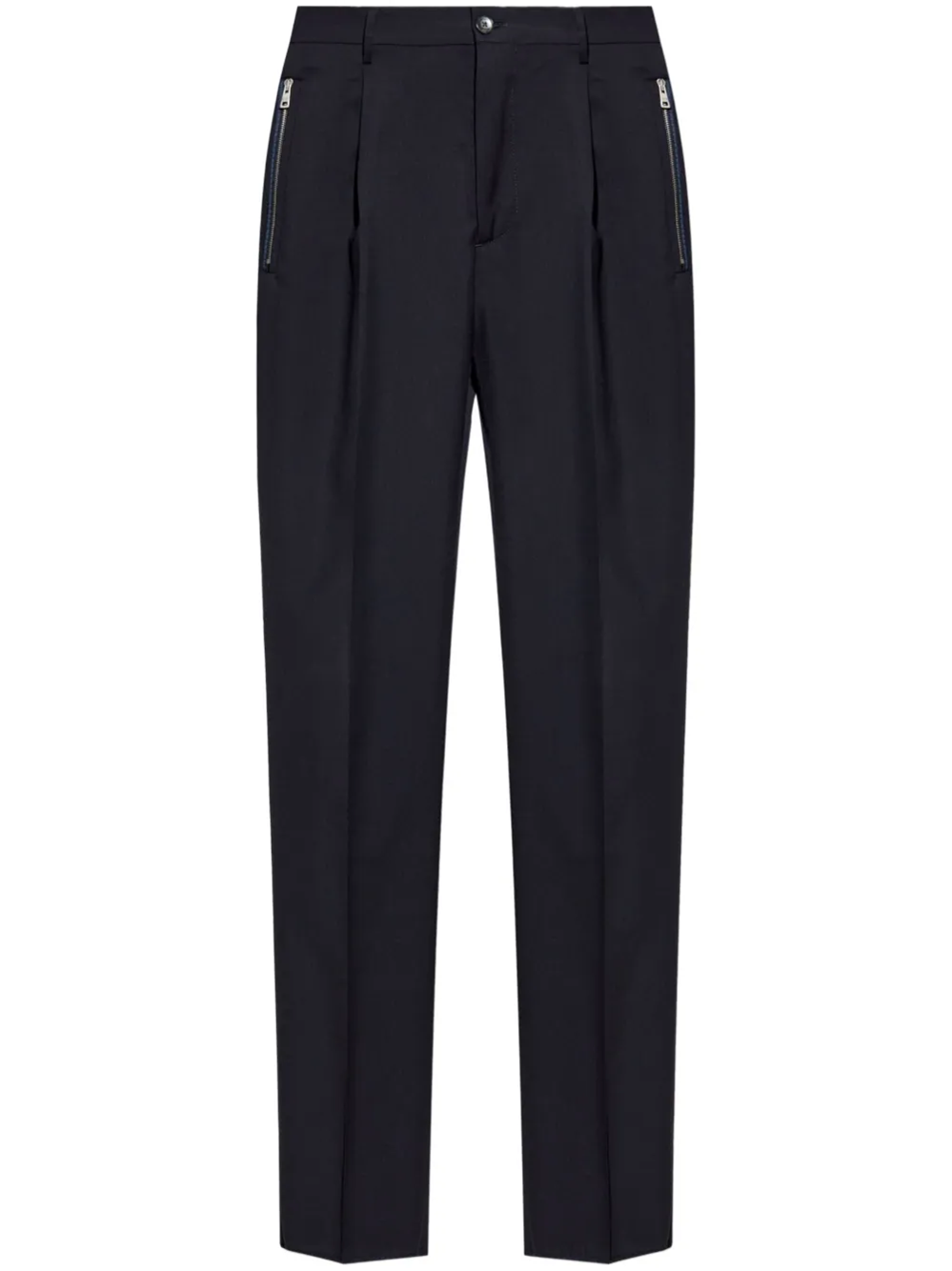 Etro Wool Blend Single Pleat Pants In Blue