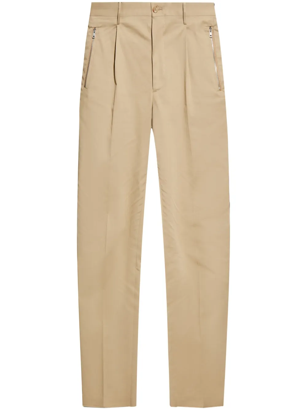 Etro Carrot Leg Trousers W Zipped Pockets In Brown