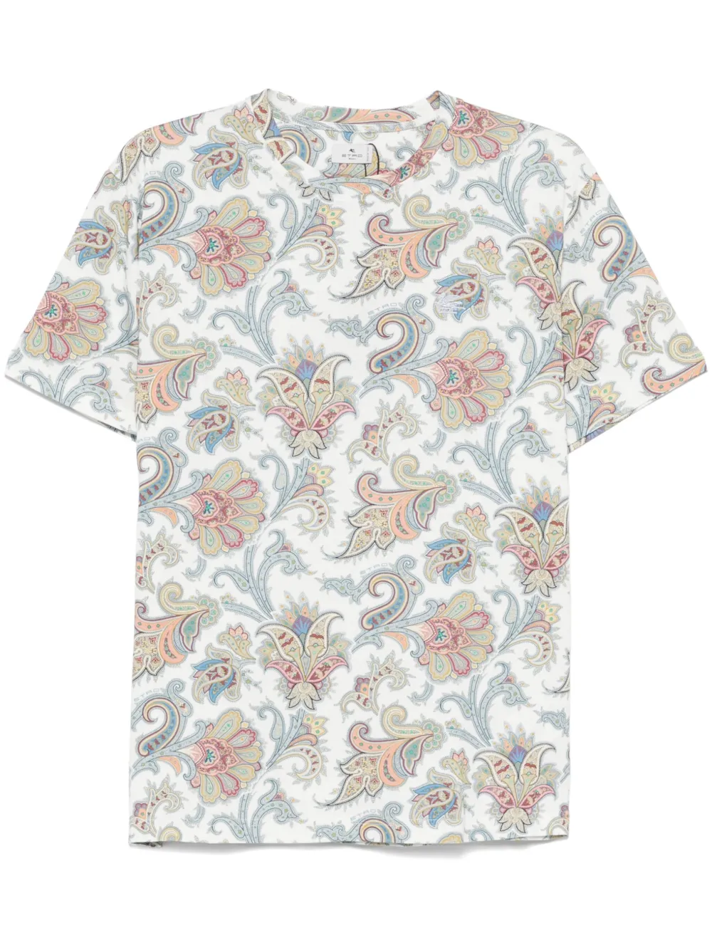 Shop Etro T-shirt With Paisley Print In Multicolour