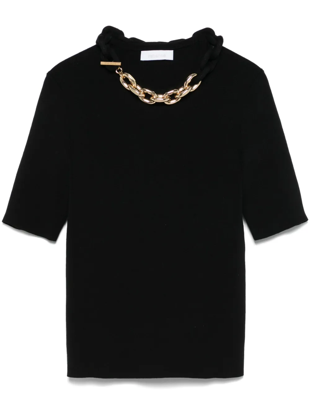 Rabanne Top With Chain Link Detail In Black
