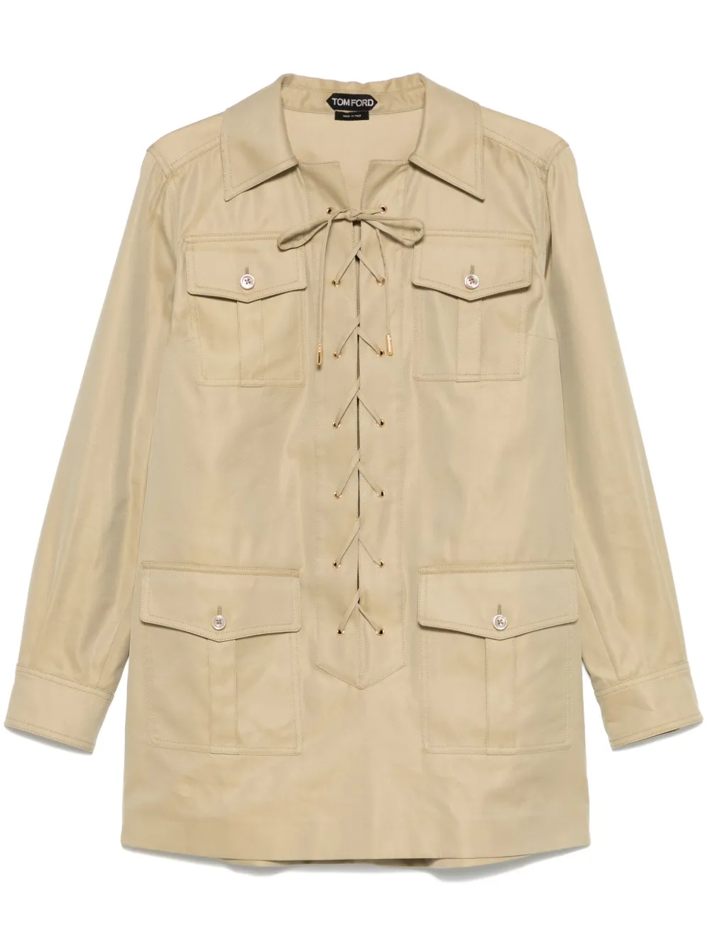 Tom Ford Twill Blouse In Green
