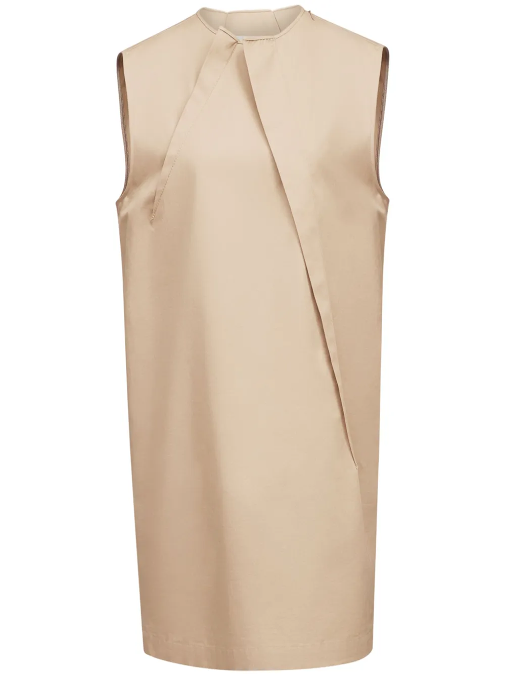 Mm6 Maison Margiela Dress With Cap Sleeves And Pleats In Brown
