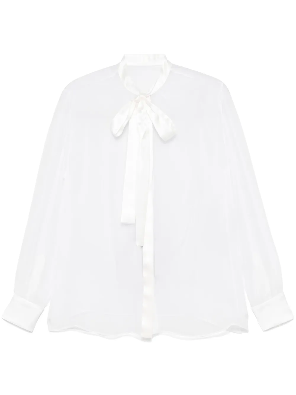 Dolce & Gabbana Schluppenhemd Aus Chiffon In White