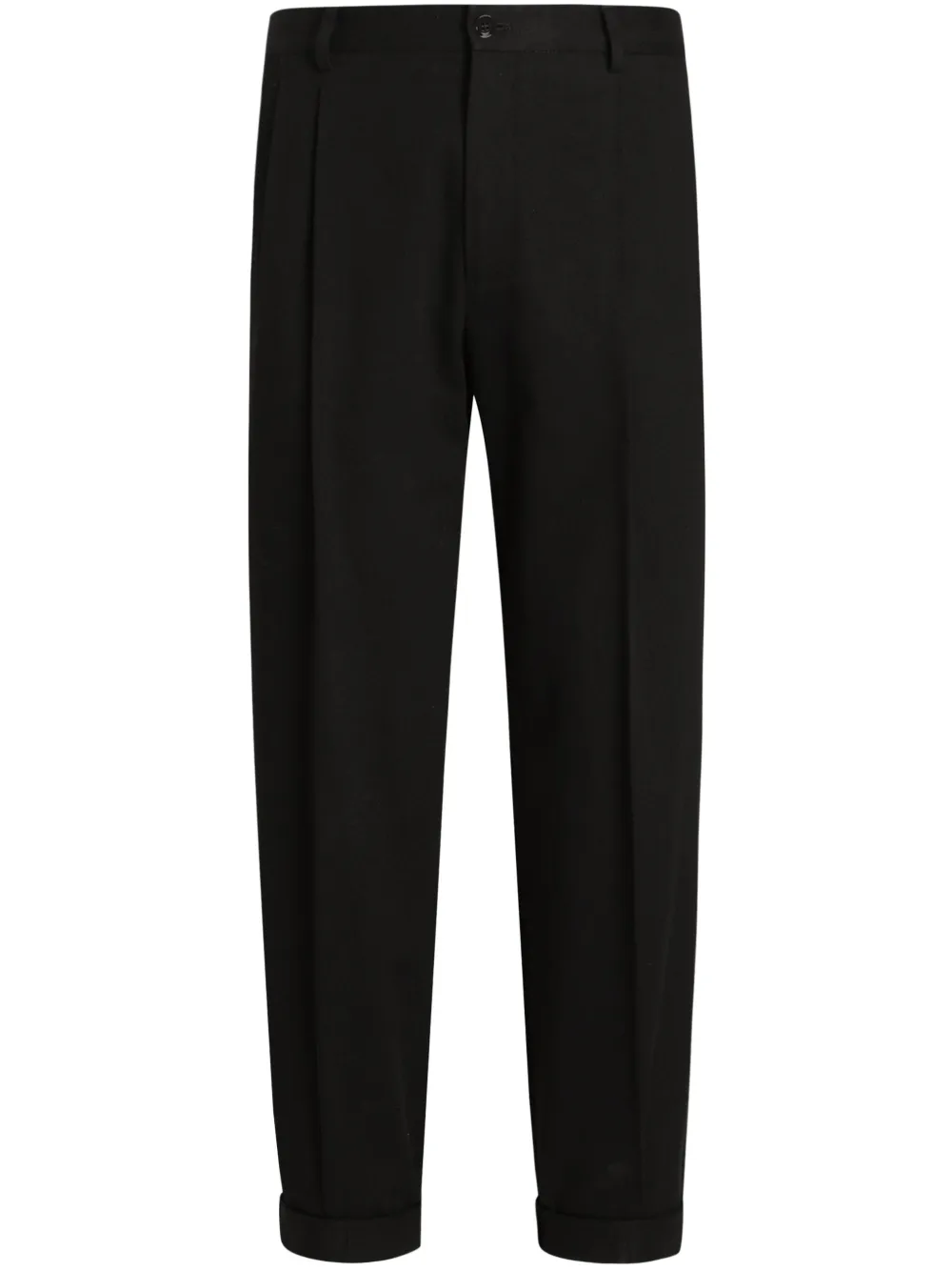 Dolce & Gabbana Slim Fit Cotton Trousers With Back Pockets In Black