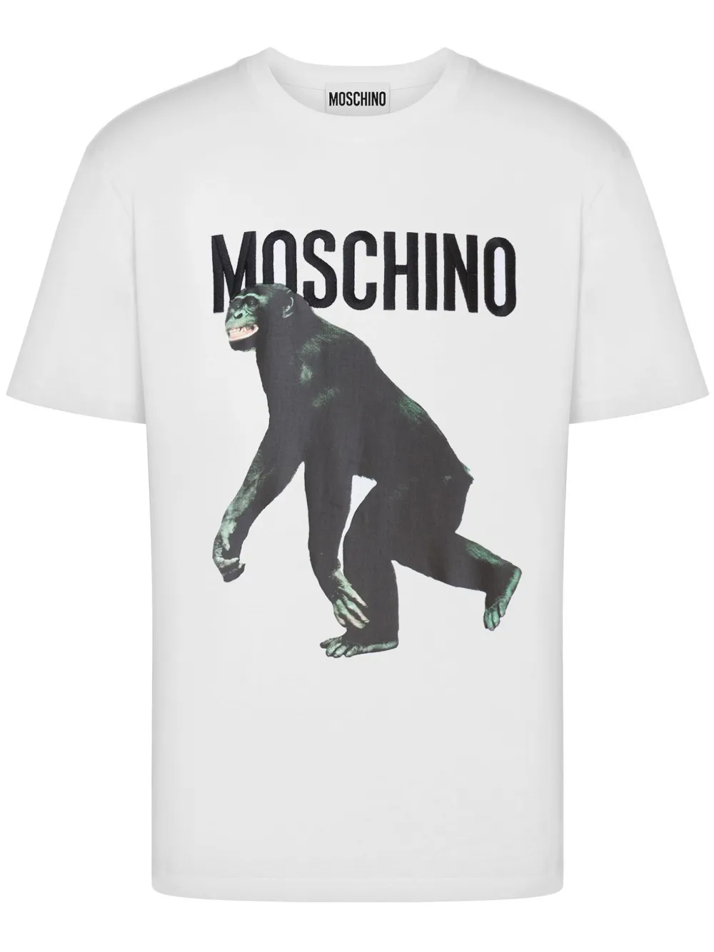 Moschino T-shirt Chimpanzee Print In Yellow