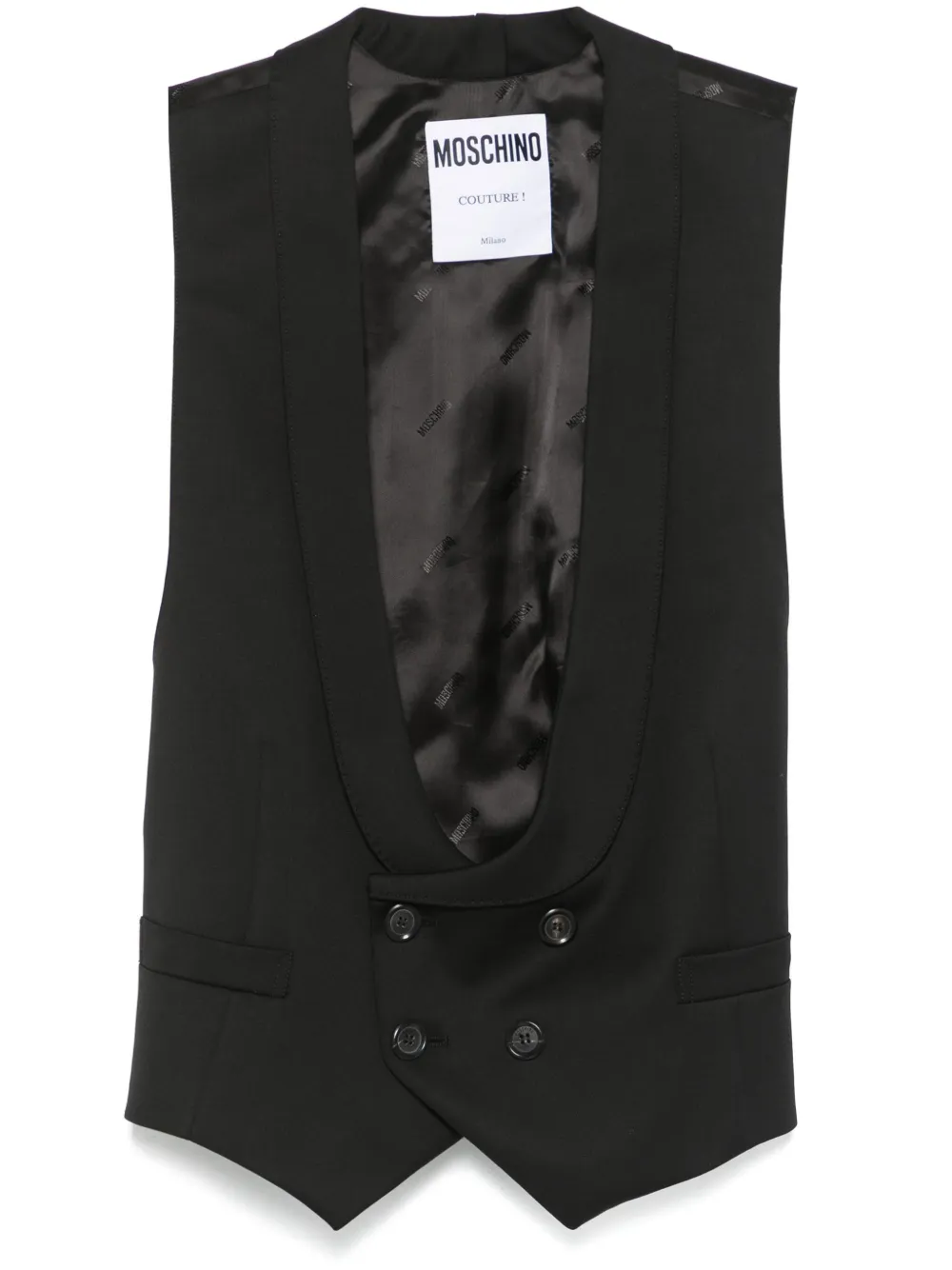 Moschino Women Vest With Wide Neckline In Black