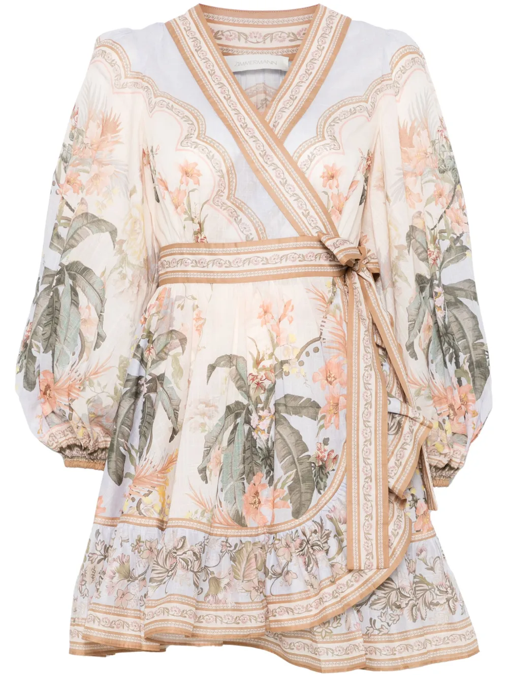 Shop Zimmermann Short Wylie Dress In Multicolour