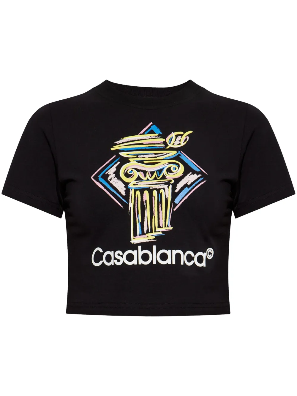 Shop Casablanca T-shirt With Graphic Print In Black