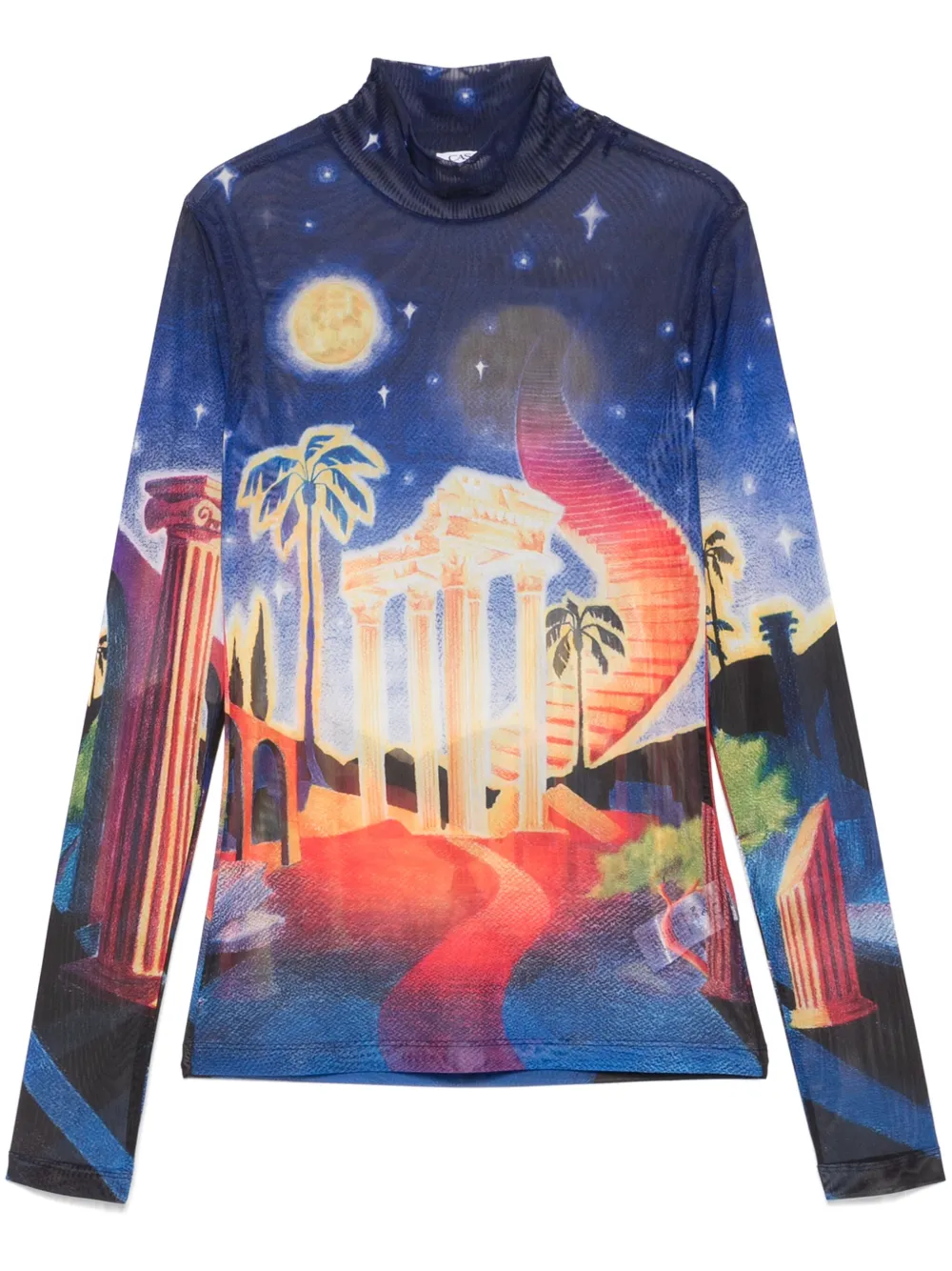 Shop Casablanca T-shirt With Print In Multicolour