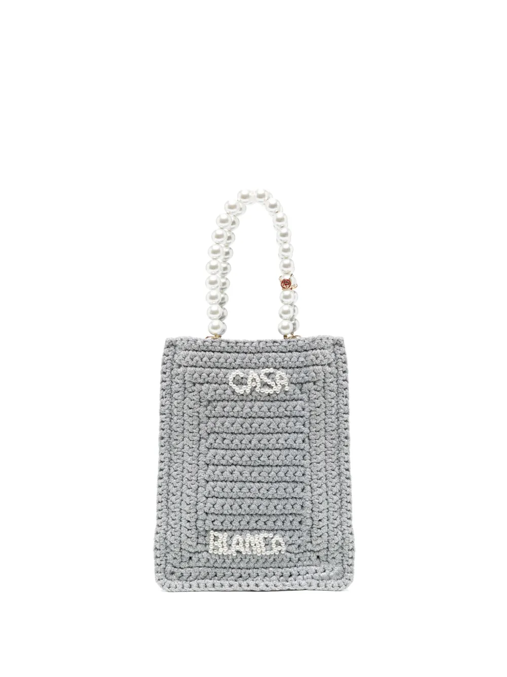 Shop Casablanca Bag With Chain And Beads In Metallic