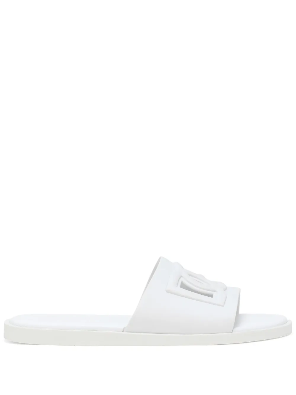 DOLCE & GABBANA OPEN-TOE SLIPPERS WITH EMBOSSED LOGO