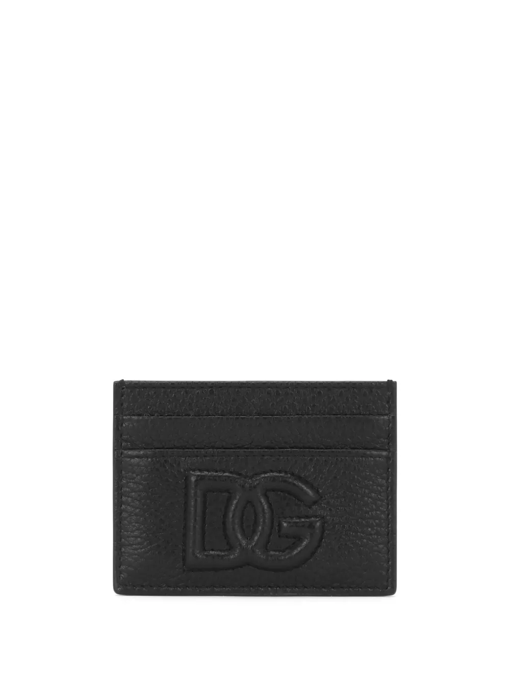 Dolce & Gabbana Small Zip-around Wallet In Calfskin With Raised Logo In Black