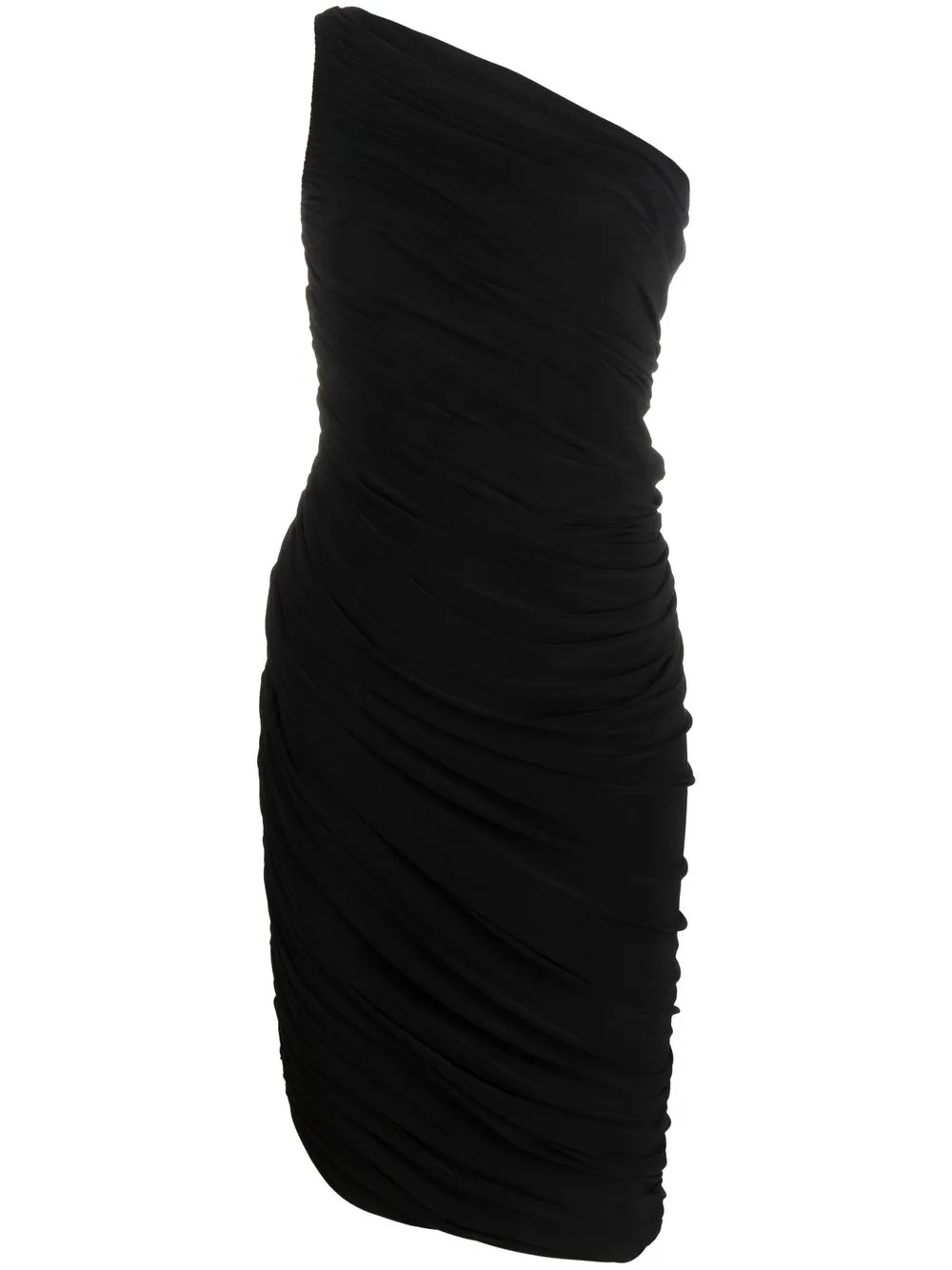 Shop Norma Kamali One-shoulder Diana Dress In Black