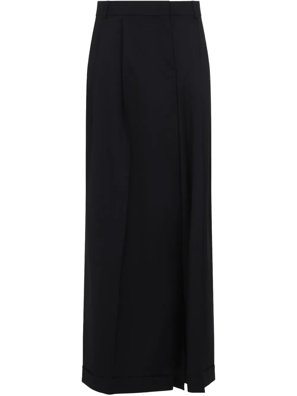 Moschino High-waisted Black Maxi Skirt With Pleated Design In Black