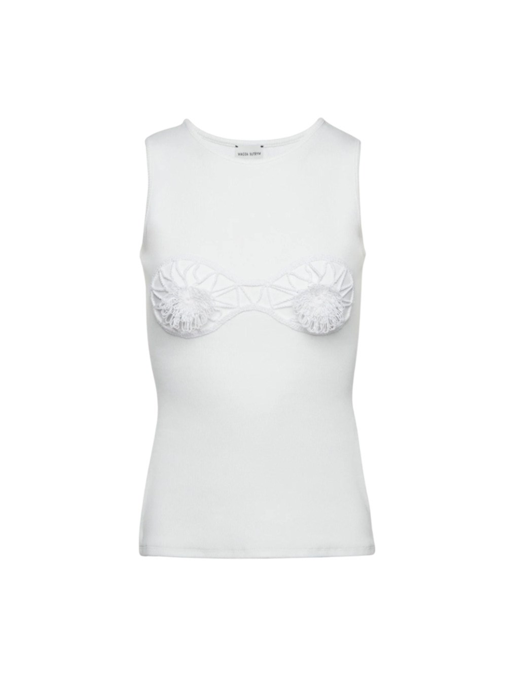 MAGDA BUTRYM CROCHET BRA TANK IN WHITE