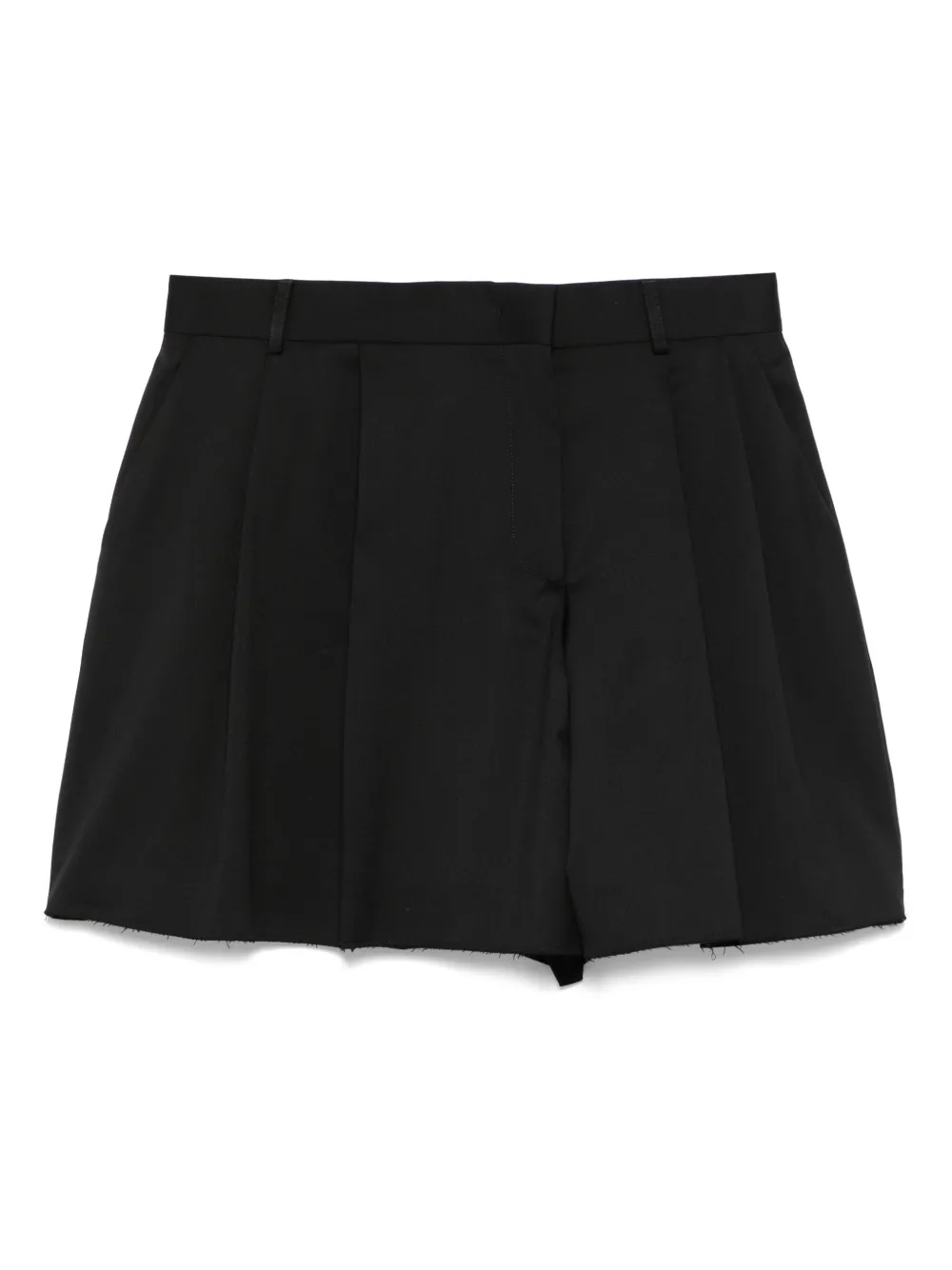 Shop Moschino Virgin Wool Shorts In Black