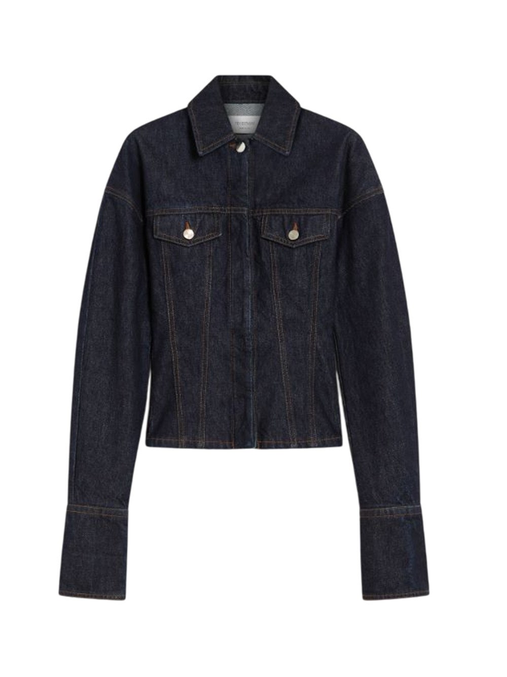 Sportmax Denim Fitted-waist Jacket In Blue