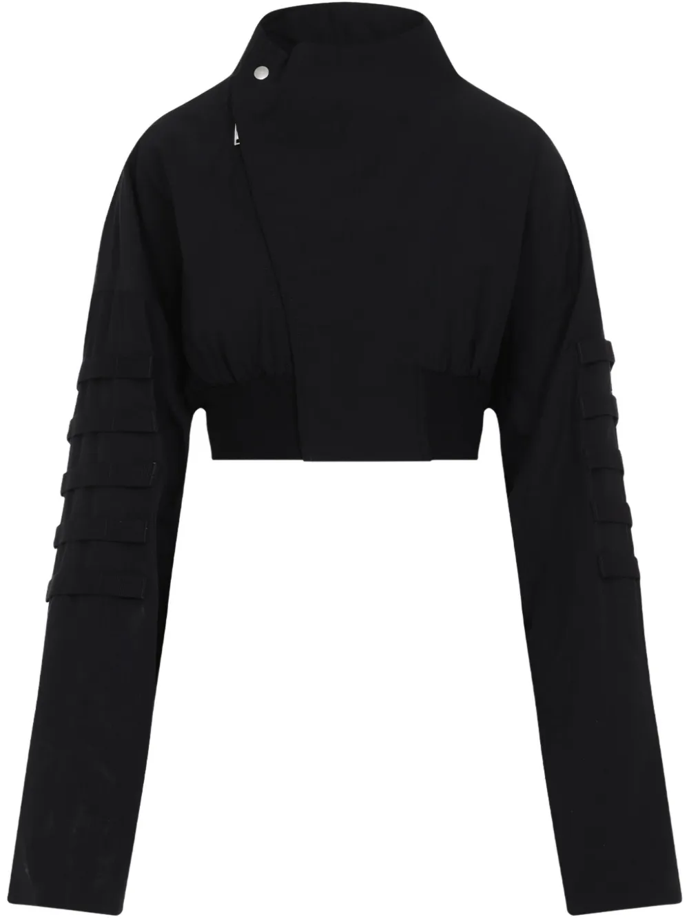 Shop Rick Owens Zip-up Crop Jacket In Black