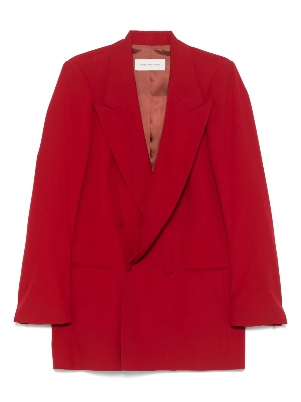 Dries Van Noten Double-breasted Front Flap Pockets Jacket In Red