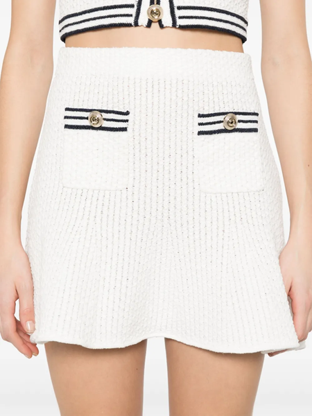 ミニスカート Self Portrait Minigonna In Maglia Strutturata Cream Soft Knit Mini Skirt – self-portrait-US