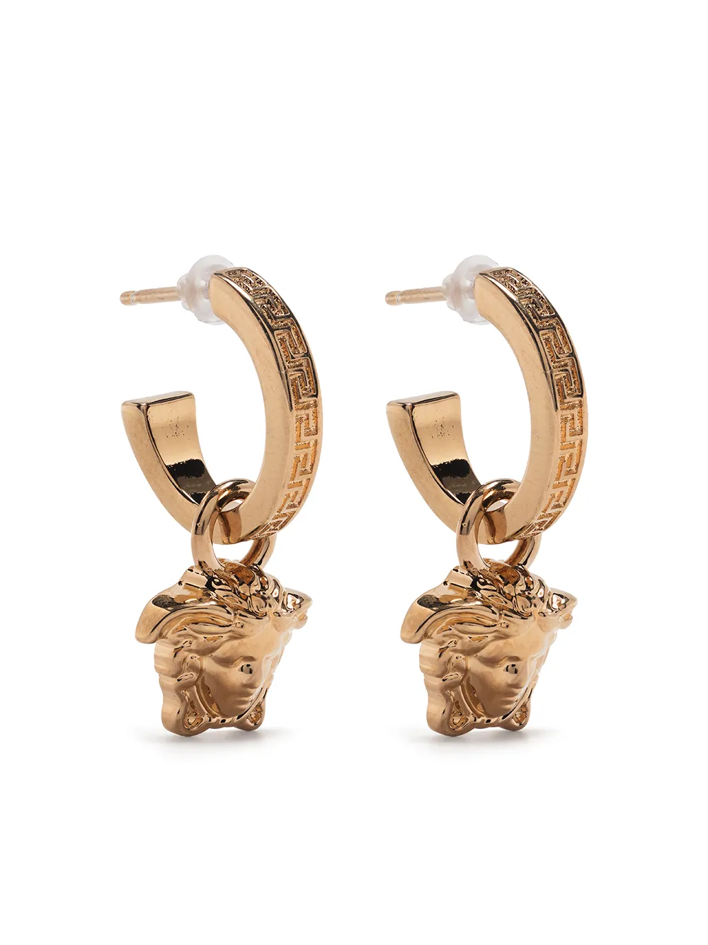 VERSACE LA MEDUSA GRECA DROP EARRINGS