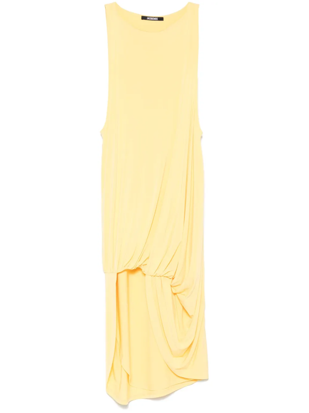 Shop Jacquemus The Peplo Short Dress In Yellow & Orange
