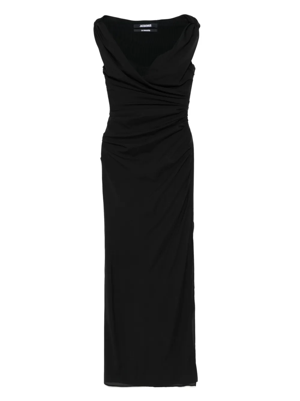 Shop Jacquemus La Robe Rita Longue Evening Dress In Black
