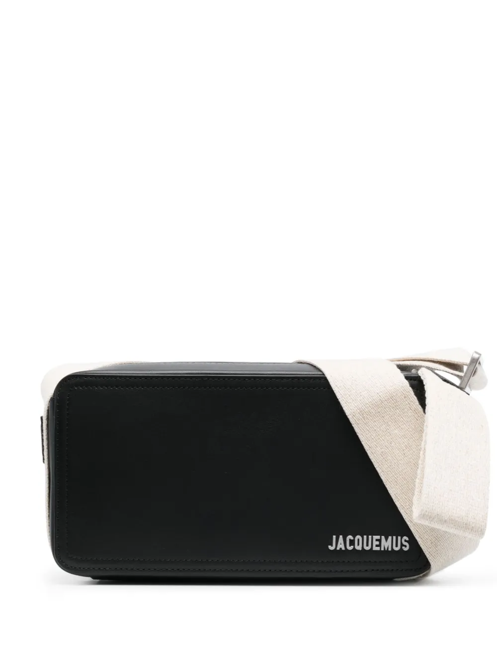 Jacquemus Le Cuerda Canvas-trimmed Leather Messenger Bag In Black