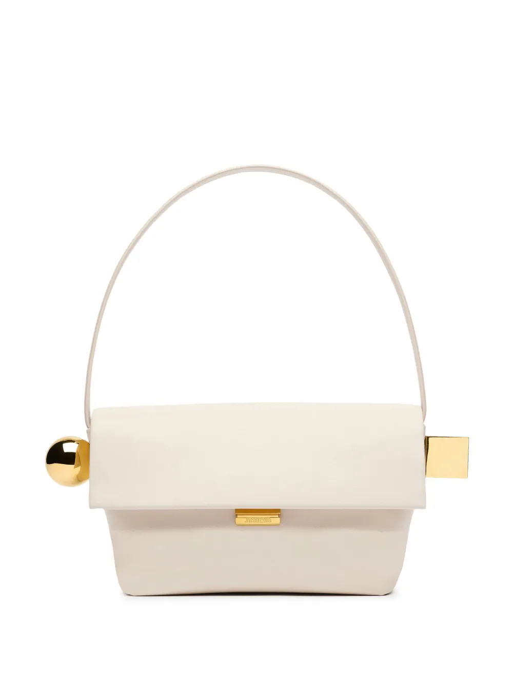 Jacquemus Le Rond Carre Leather Shoulder Bag In Nude & Neutrals