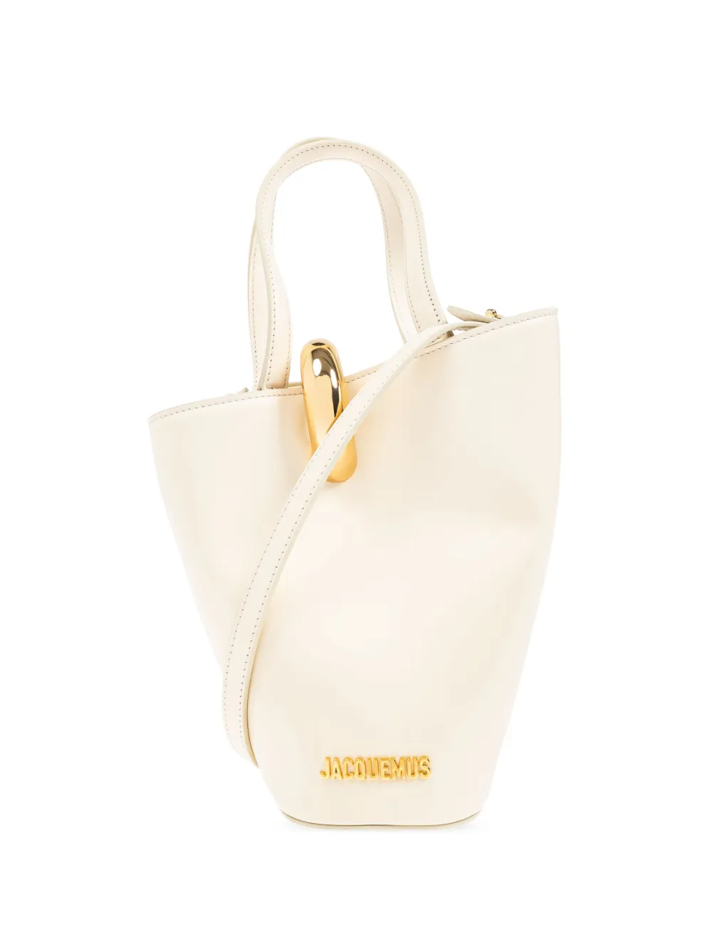 Jacquemus Structured Tote Bag With Detachable Shoulder Strap In Nude & Neutrals