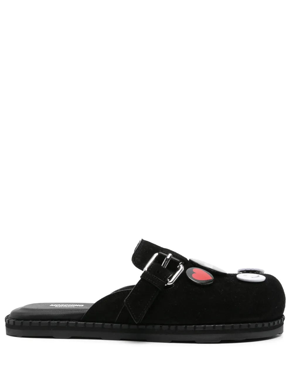 Shop Moschino Slippers With Decoration In Black