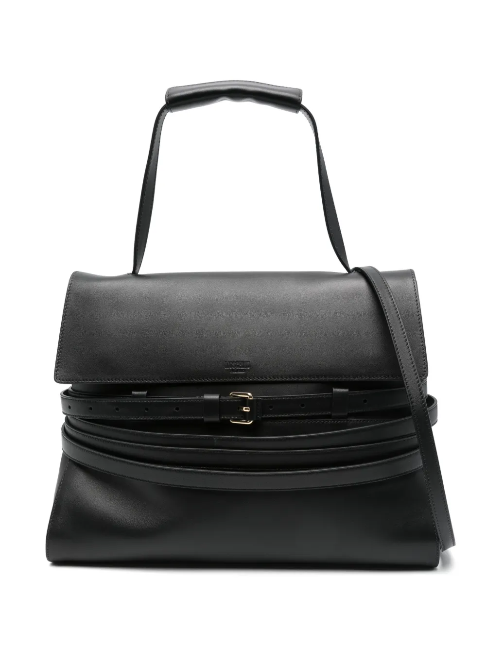 Moschino Women Tie Me Medium Shoulder Bag In Black