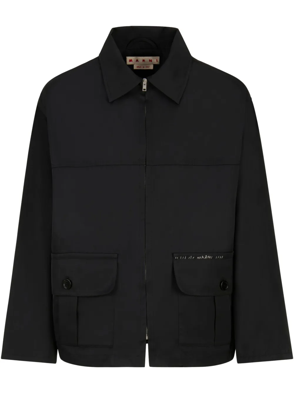 Shop Marni Zip-up Jacket In Black