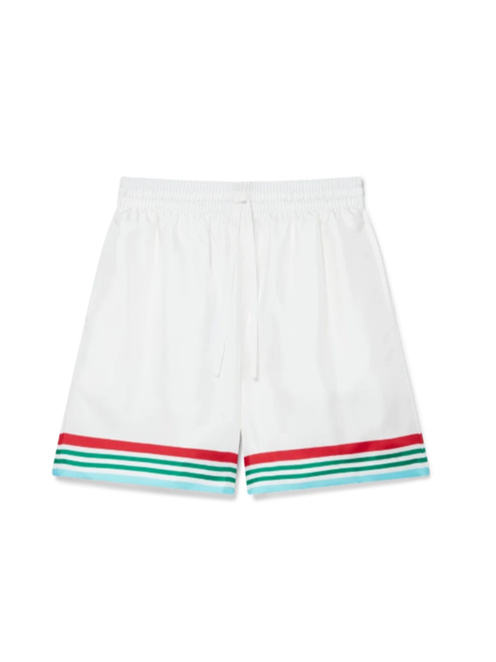 Casablanca Mens Casa Way World Series Relaxed-fit Striped Silk Shorts In White