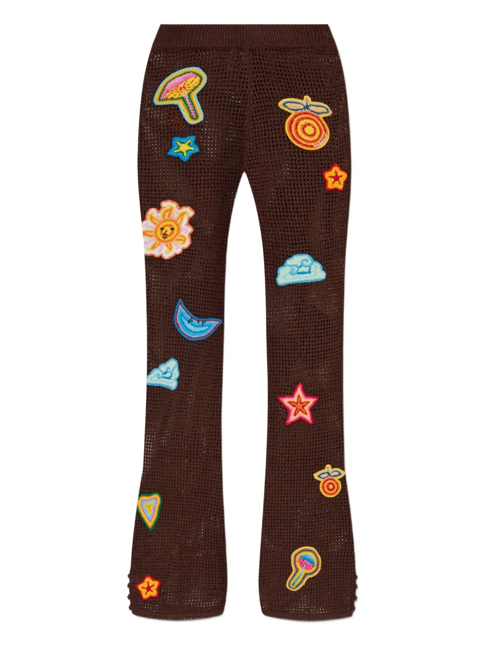 Shop Casablanca Crochet Pants In Brown