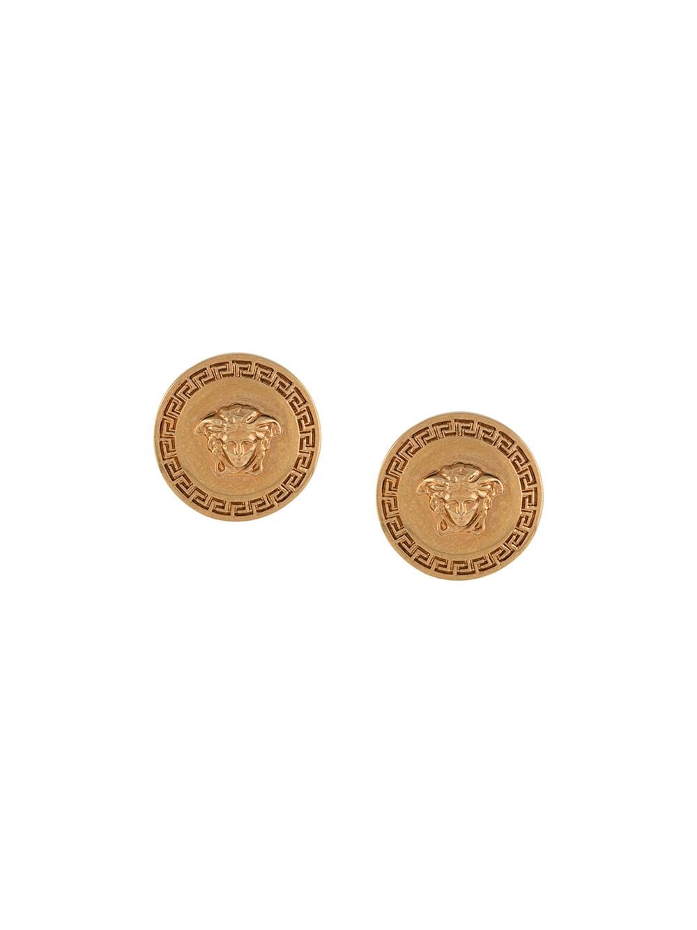 Versace Tribute Button Earrings Accessories In Metallic