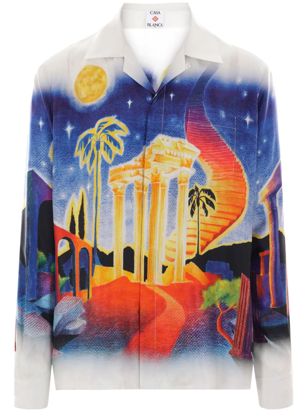 Shop Casablanca Midnight Acropolis Shirt In Multicolour