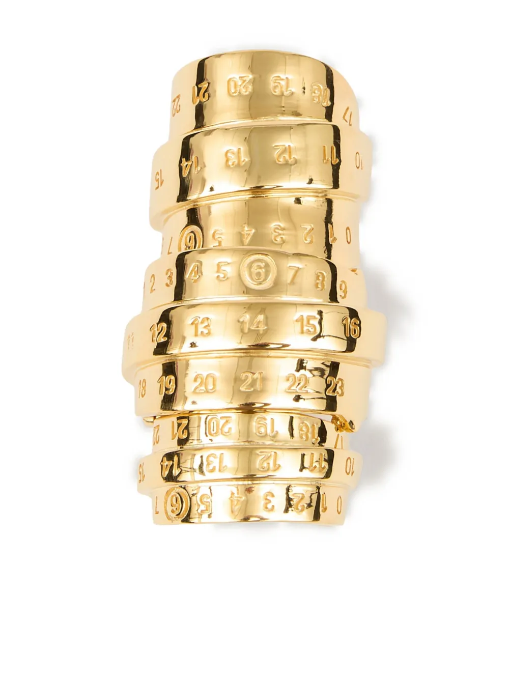 Mm6 Maison Margiela Signature Numbers Ring In Metallic