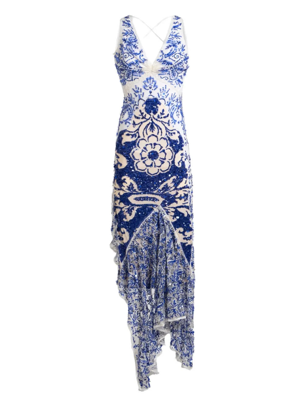 Shop Etro Sequin Dress In Blue