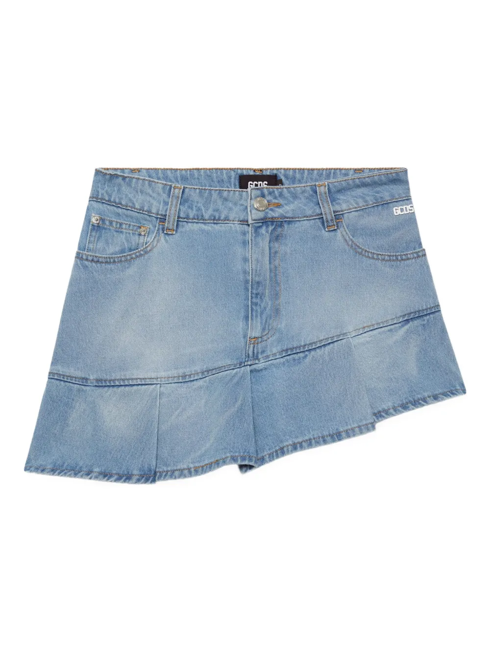 Gcds Asymmetric Pleated Mini Skirt Belts