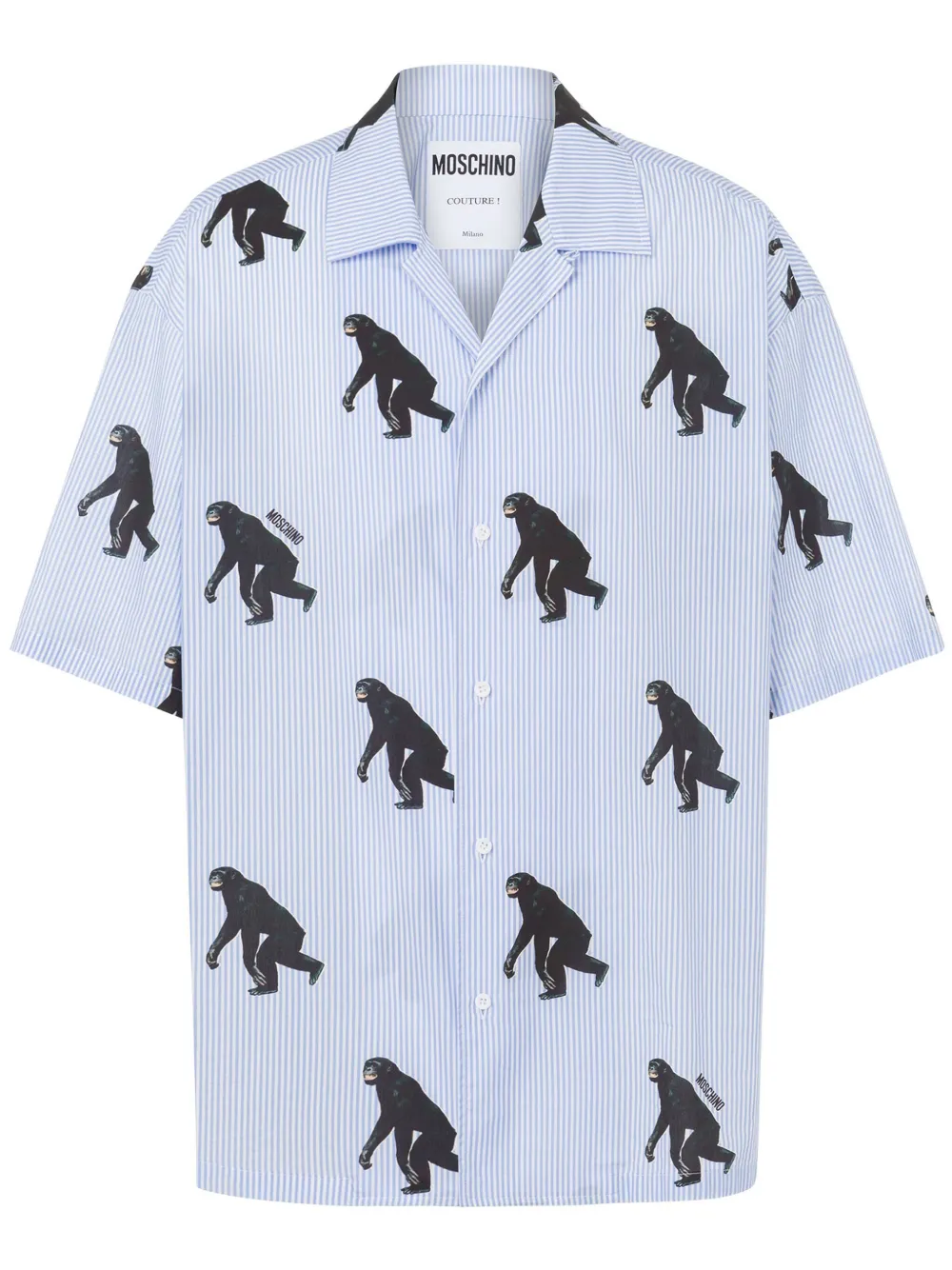 Moschino Poplin Shirt Allover Chimpanzee
