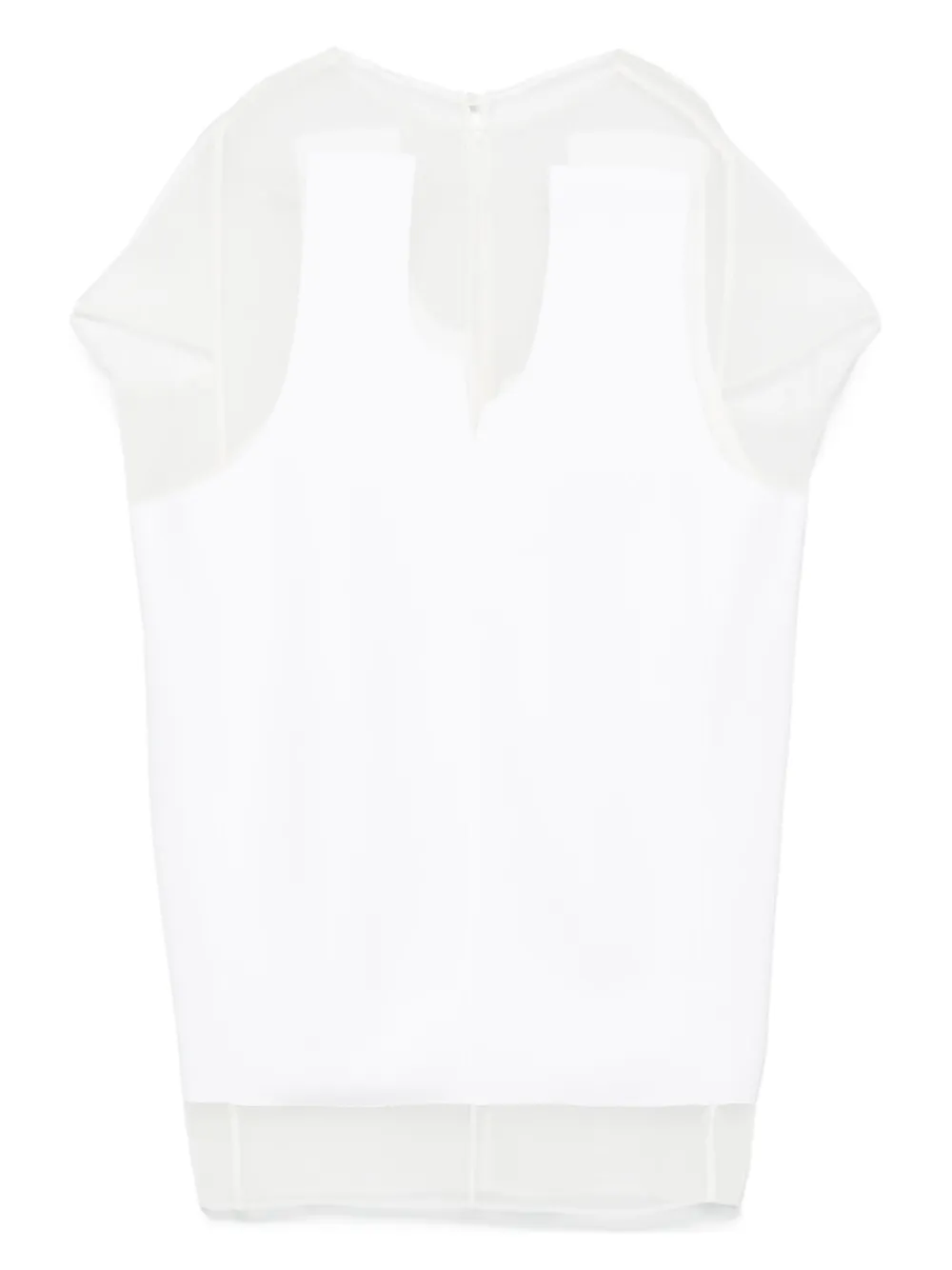 Khaite White Panel Midi Dress With Sheer Inserts