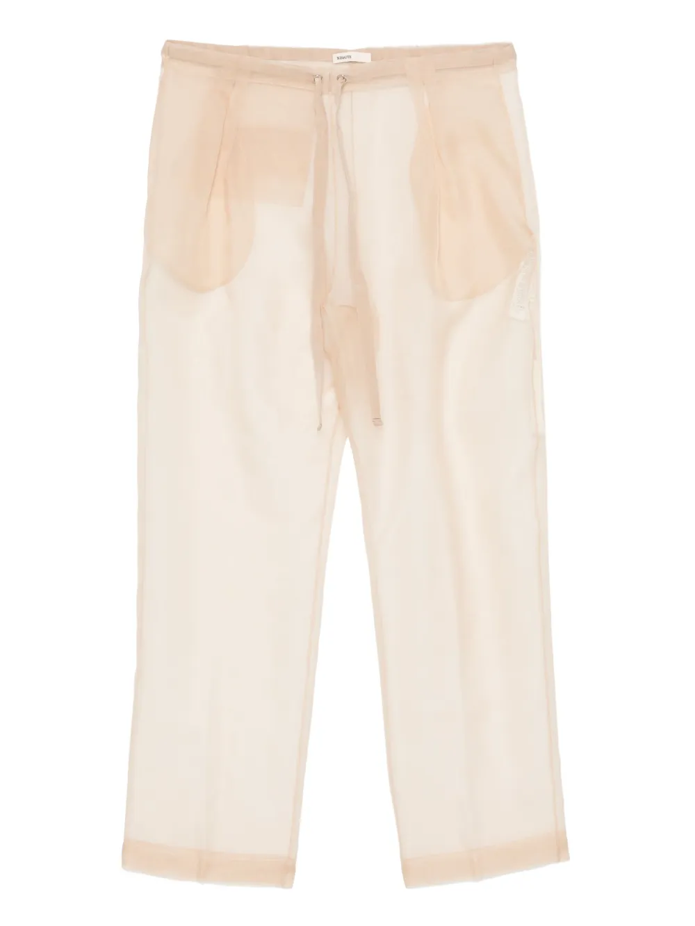 Khaite Beige Semi-transparent Silk Pants With Drawstring Waist